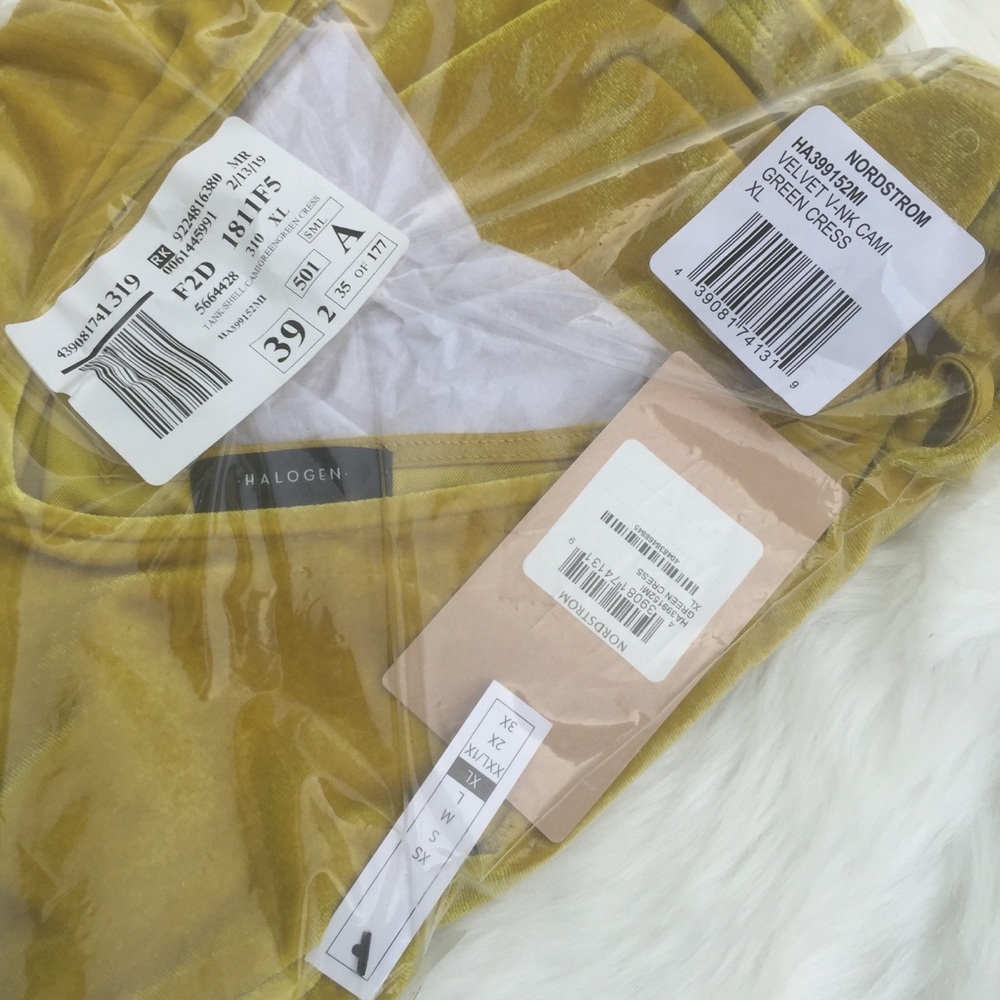 Halogen Yellow Velvet Camisole Tank Top - Picture 4 of 6
